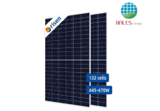 Tấm Pin Năng Lượng Mặt Trời Risen 665Wp P-Type Bifacial Dual-Glass