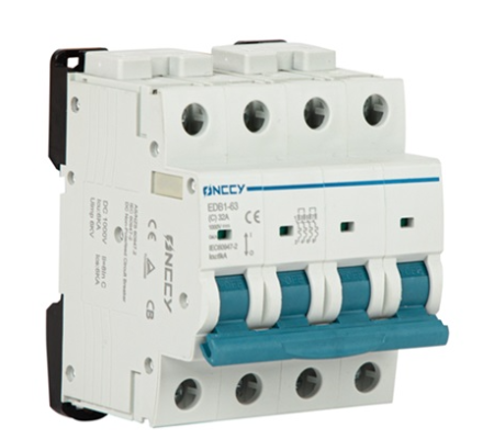 Bộ ngắt mạch mini DC 4P 1200V 63A 10kA 