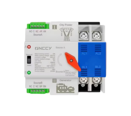 Công tắc chuyển tự động điện (ATS) 16 A, 2P, 220 V, 50 kA
